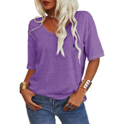 T-shirt d'été RL à manches courtes, col en V