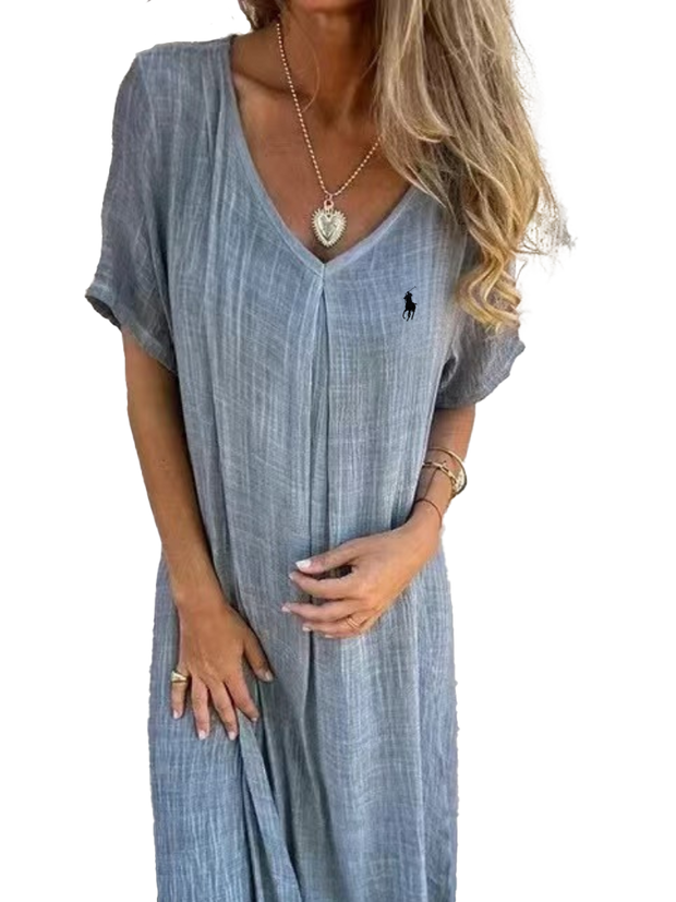 Chemisier en lin à volants et col rond Ralph Lauren