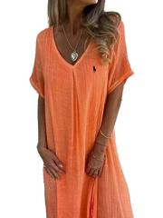 Chemisier en lin à volants et col rond Ralph Lauren