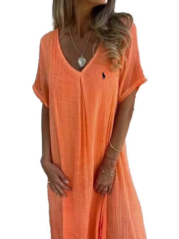 Chemisier en lin à volants et col rond Ralph Lauren