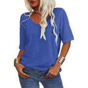 T-shirt d'été RL à manches courtes, col en V