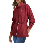 Pull à col roulé pour femme avec cordon de serrage à la taille