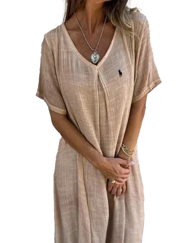 Chemisier en lin à volants et col rond Ralph Lauren