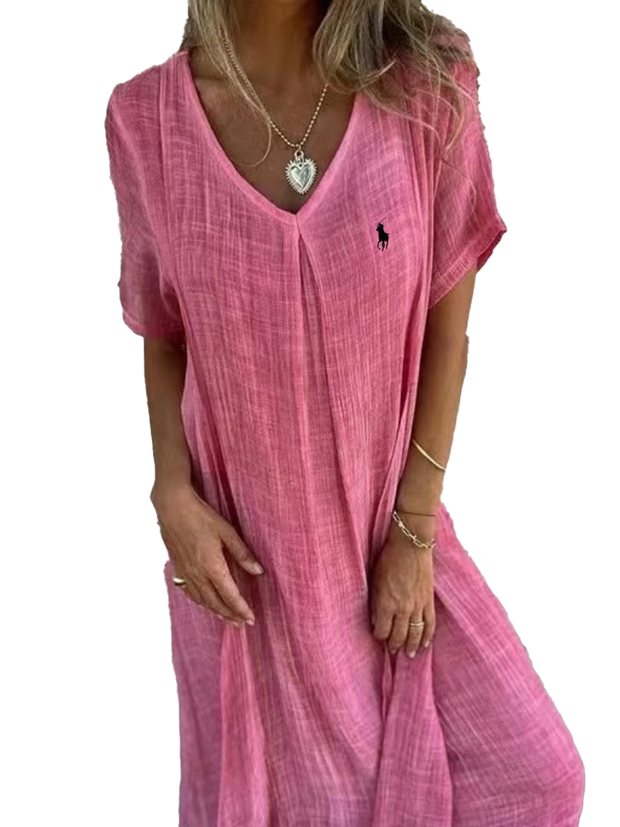 Chemisier en lin à volants et col rond Ralph Lauren