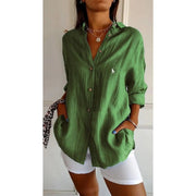 Chemise classique pour femme RL avec col souple et boutons