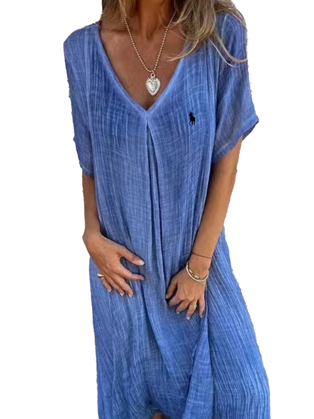 Chemisier en lin à volants et col rond Ralph Lauren