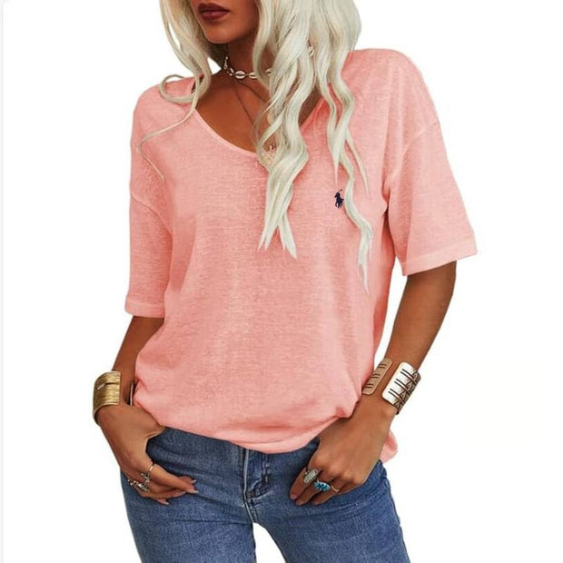 T-shirt d'été RL à manches courtes, col en V