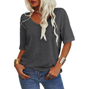 T-shirt d'été RL à manches courtes, col en V