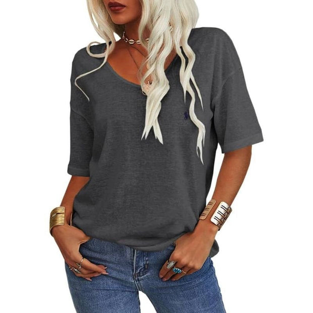 T-shirt d'été RL à manches courtes, col en V