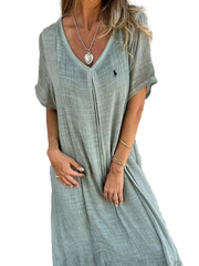 Chemisier en lin à volants et col rond Ralph Lauren