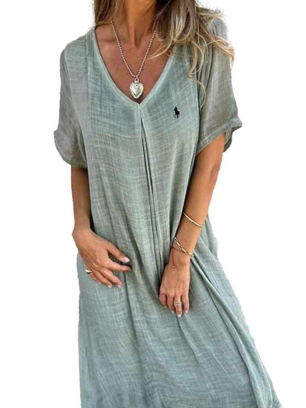 Chemisier en lin à volants et col rond Ralph Lauren