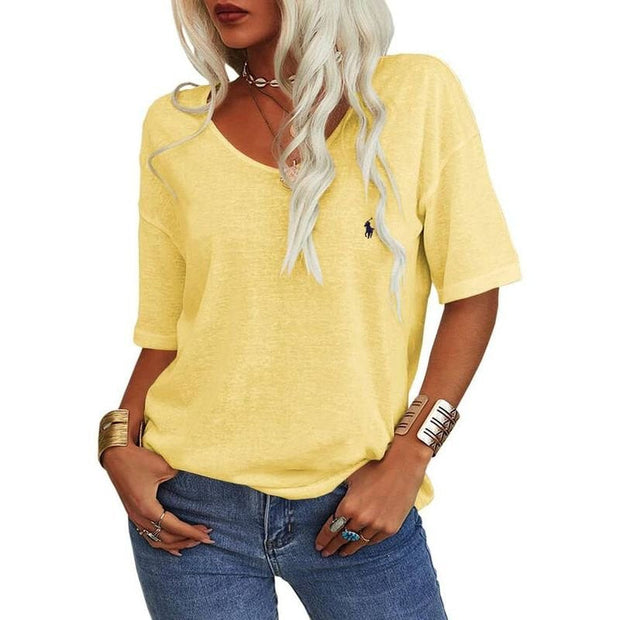 T-shirt d'été RL à manches courtes, col en V