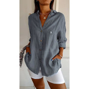 Chemise classique pour femme RL avec col souple et boutons