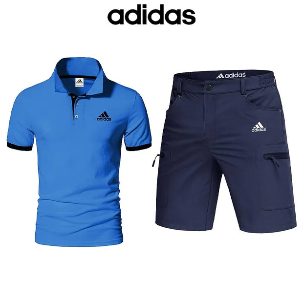 Nouveau t-shirt d'été adidas® pour homme, léger, confortable et respirant (ensemble deux pièces).