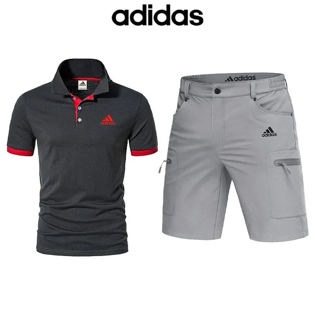 Nouveau t-shirt d'été adidas® pour homme, léger, confortable et respirant (ensemble deux pièces).