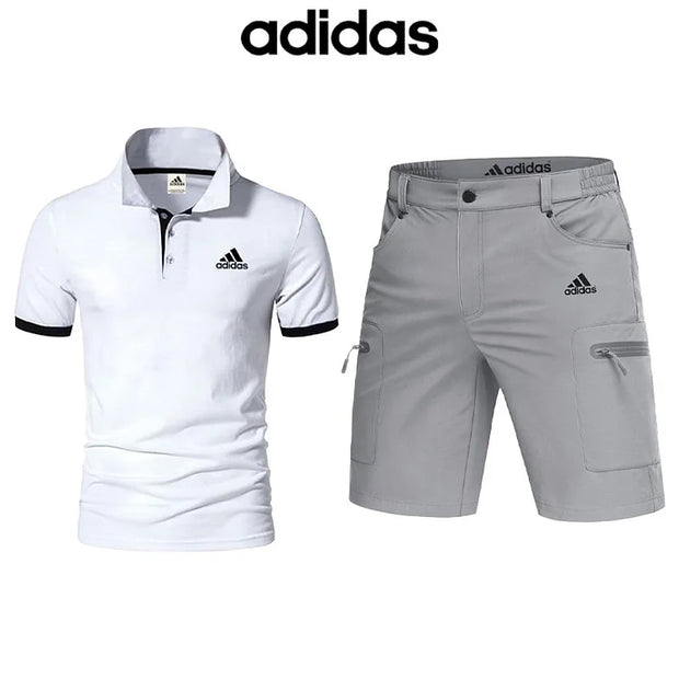Nouveau t-shirt d'été adidas® pour homme, léger, confortable et respirant (ensemble deux pièces).